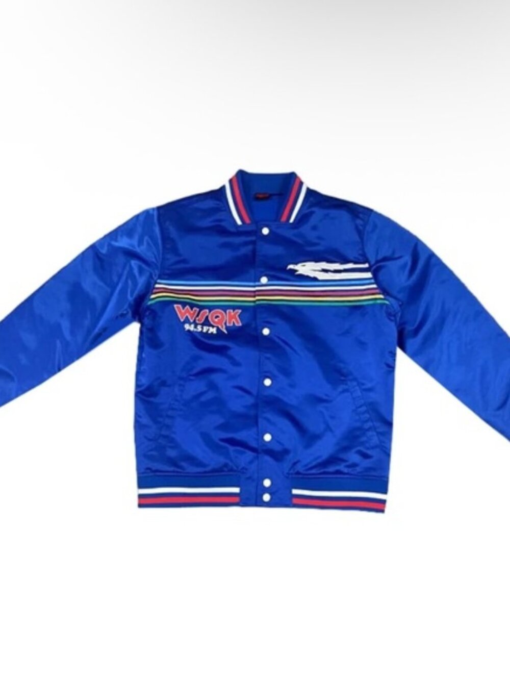 NEW Men's Stranger Things WSQK Satin Bomber Jacket